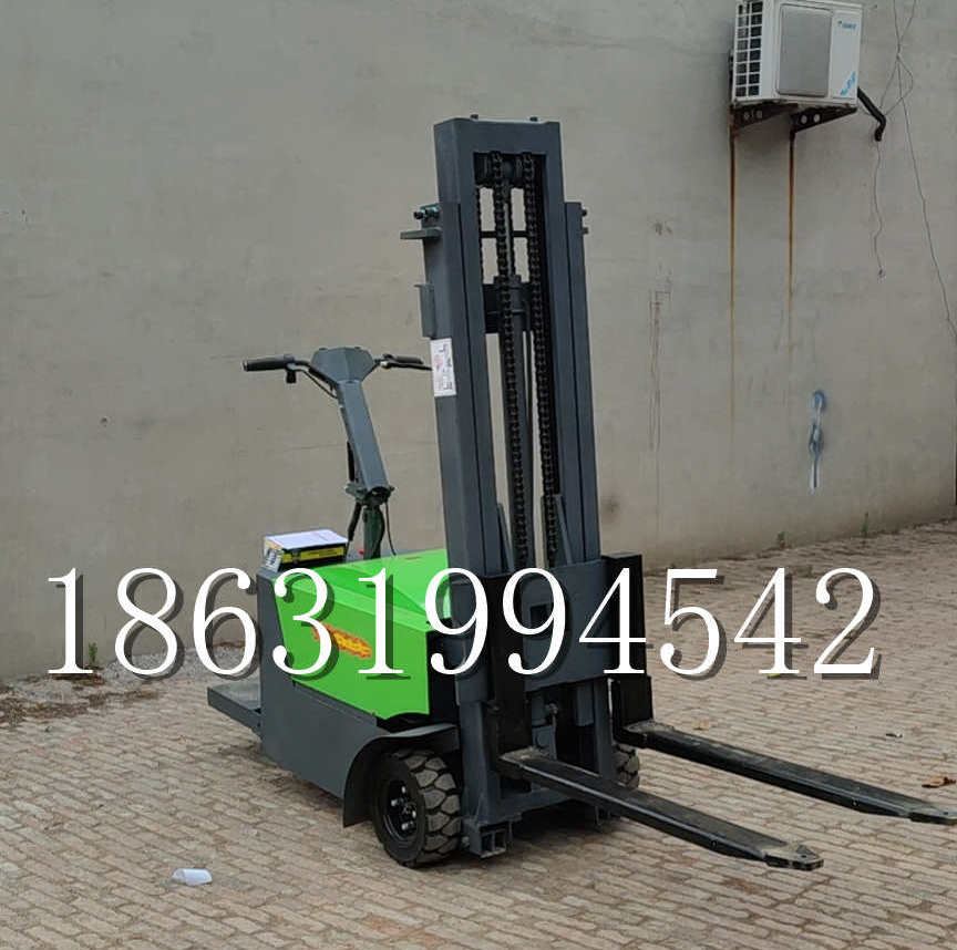 城东区优程全电动叉车插腿式堆高车液压装卸车1.5吨升高小型站驾式铲车